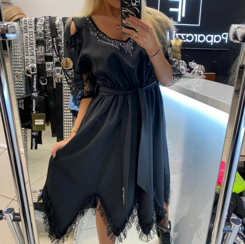 BLACK FASHION WOMEN DRESS WITH GEPUR AUTHENTIC PAPARAZZI FASHION 7957